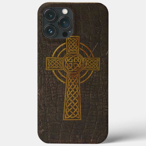 Old Leather Print Cross iPhone 13 Pro Max Case