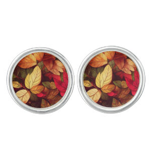 Old Leaves Autumn Colors Cufflinks