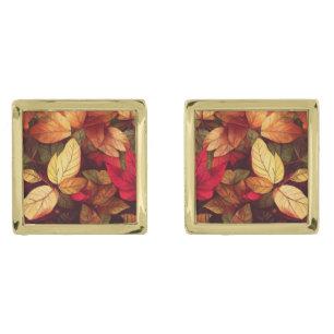Old Leaves Autumn Colors Cufflinks