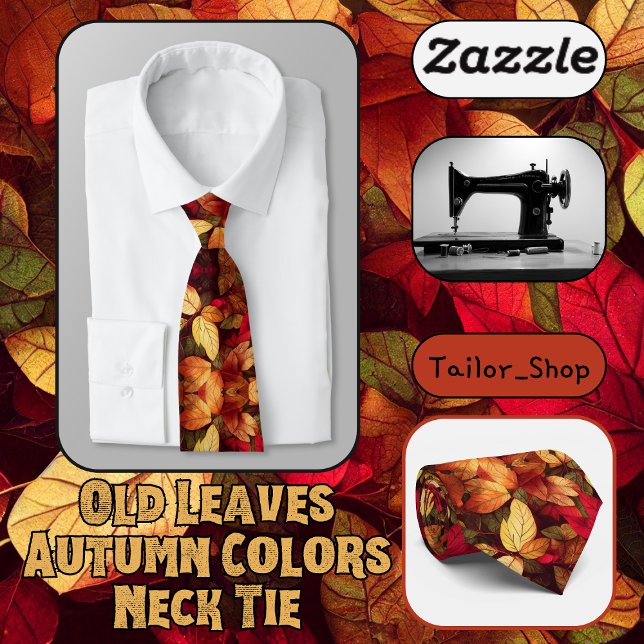 Old Leaves Autumn Colors Neck Tie (Old Leaves Autumn Colors Neck Tie)