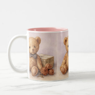 Old Letters, Vintage, by Natasha Us Two-Tone Coffee Mug
