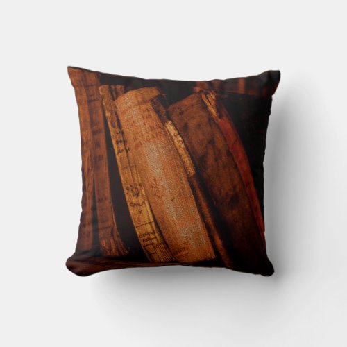 Old Library and Books of Antiquity Throw Pillow
