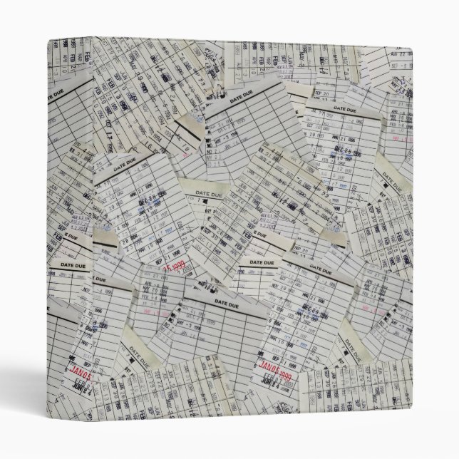 Old Library Card Collection 3 Ring Binder (Front/Spine)