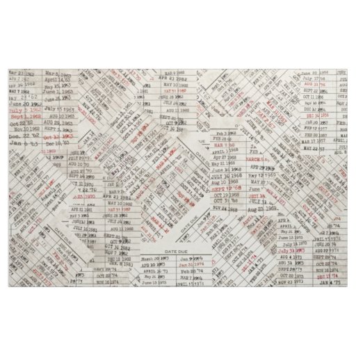 Old Library Card Collection Fabric