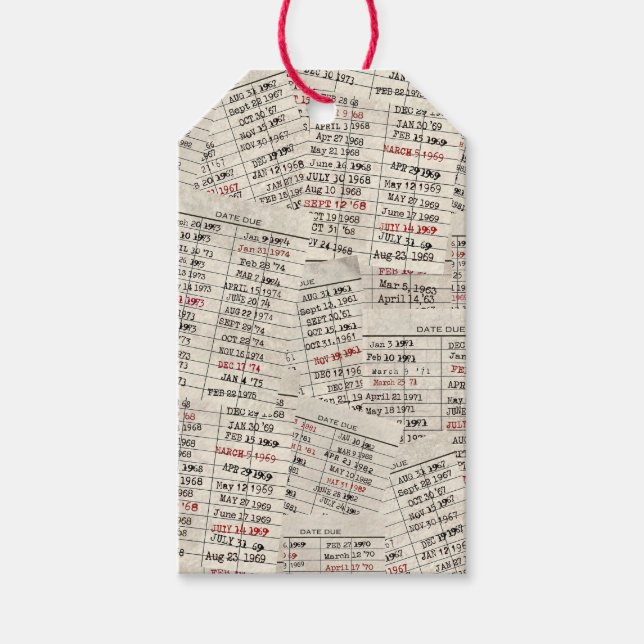 Old Library Card Collection   Gift Tags (Front)