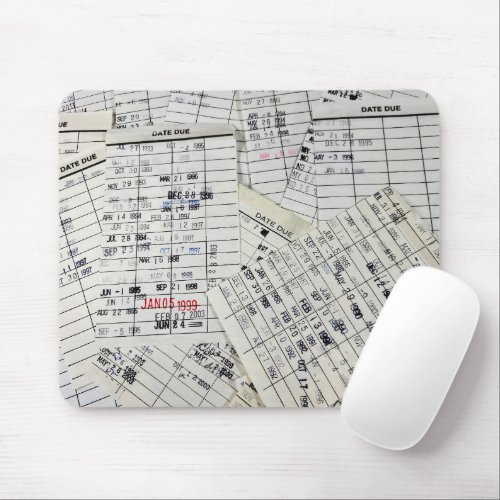Old Library Card Collection Mouse Pad