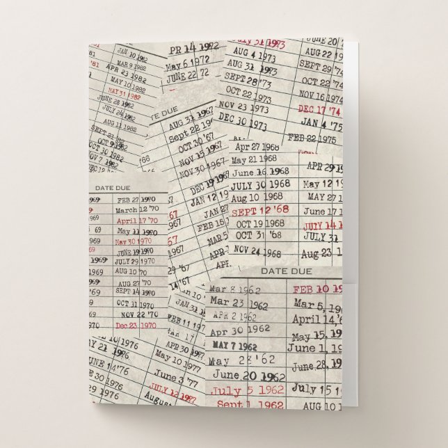 Old Library Card Collection   Pocket Folder (Front)