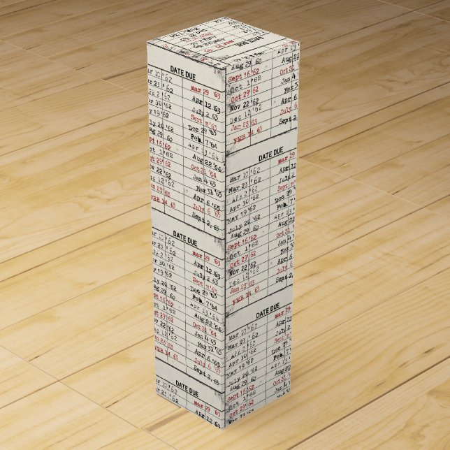 Old Library Card Collection  Wine Box (Front)