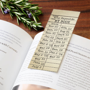 Old Library Card With Due Dates Bookmarks