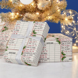 Old Library Cards For 2024 Christmas  Wrapping Paper