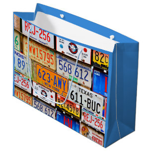 Old License Plates Large Gift Bag