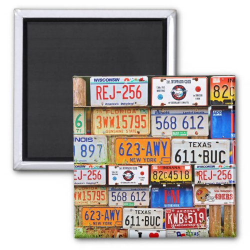 Old License Plates Magnet