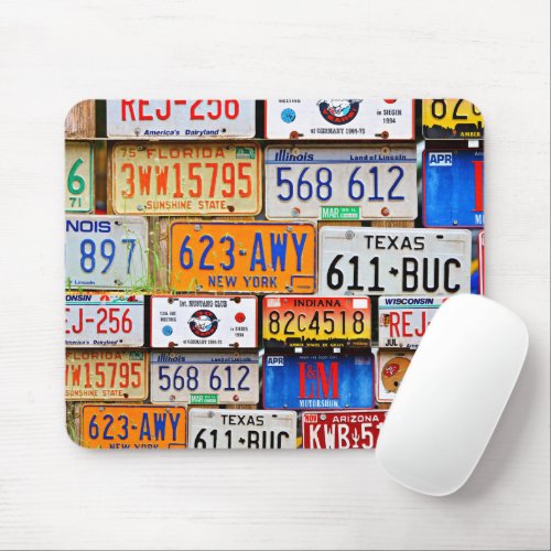 Old License Plates Mouse Pad