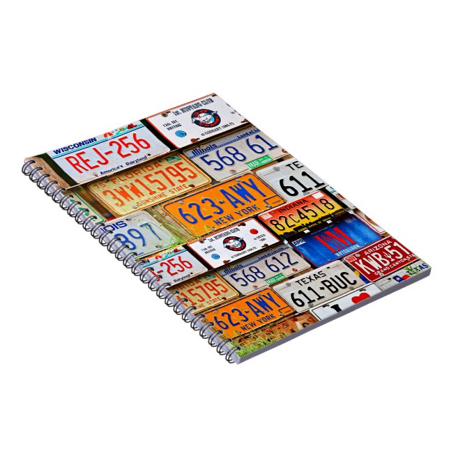 Old License Plates Notebook (Right Side)