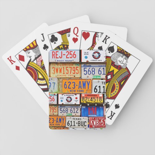 Old License Plates Poker Cards