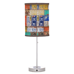 Old License Plates Table Lamp