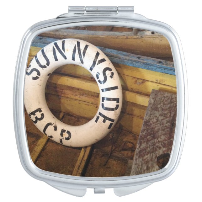 Old Life Preserver In An Abandoned Cannery Compact Mirror (Front)