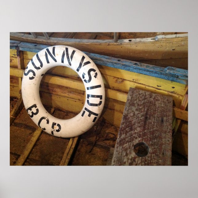Old Life Preserver In An Abandoned Cannery Poster (Front)