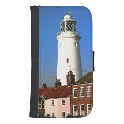 old lighthouse georgian houses seaside town wallet phone case for samsung galaxy s4