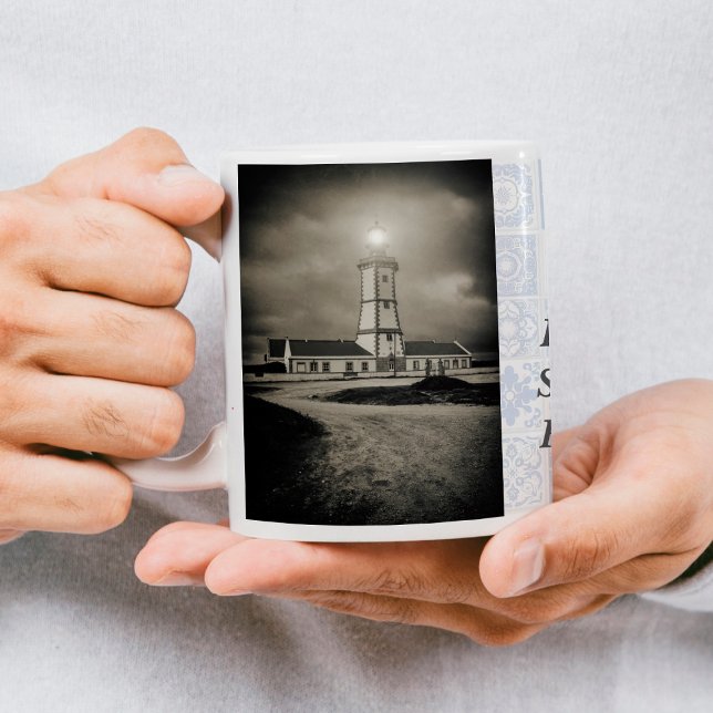 Old lighthouse on a storm night coffee mug (Old lighthouse on a storm night. coffee mug)