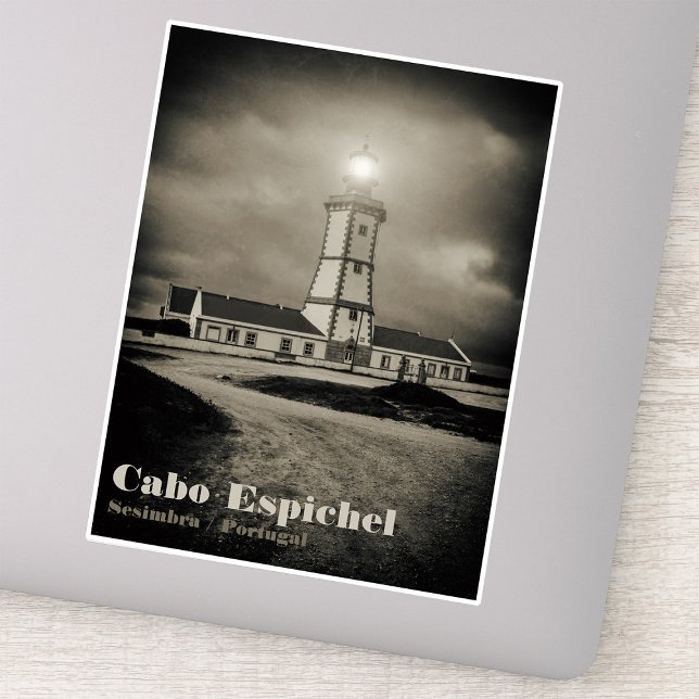 Old lighthouse on a storm night sticker (Old lighthouse on a storm night. sticker)