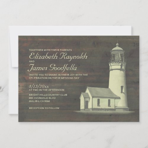 Old Lighthouse Wedding Invitations