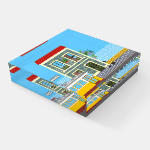 Old Lisbon house with cats and yellow tram Paperweight