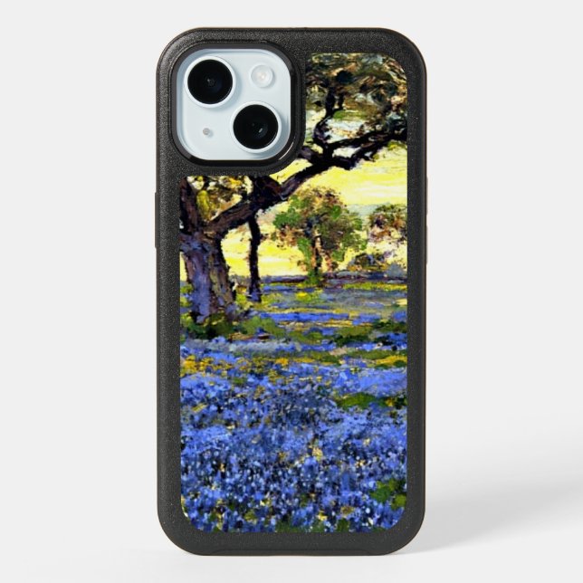Old Live Oak Tree and Bluebells  iPhone 15 Case (Back)