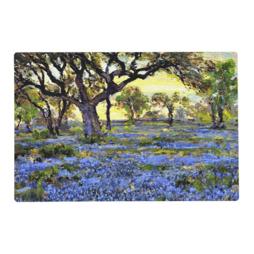 Old Live Oak Tree and Bluebonnets Placemat