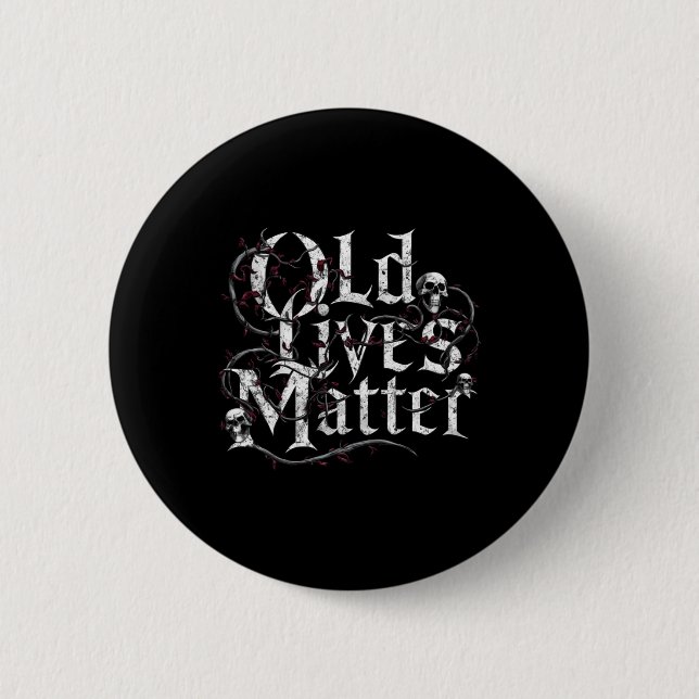 Old Lives Funny Retro Clic Rocker Design Sticker  Button (Front)