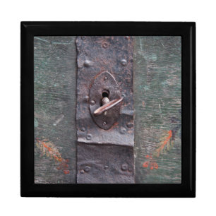 Old lock with key keepsake box
