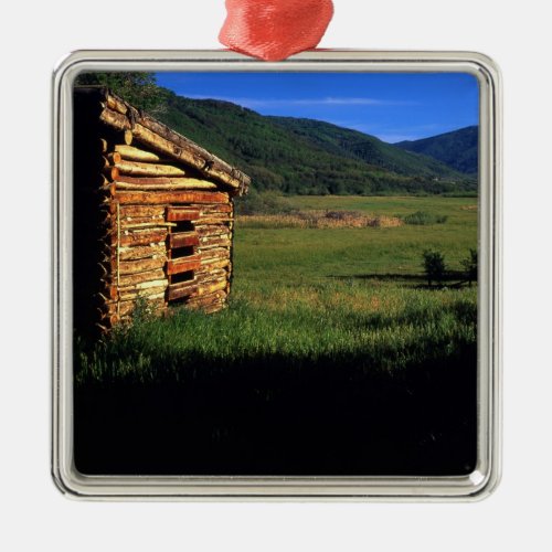 Old log homestead near Park City Utah PR Metal Ornament