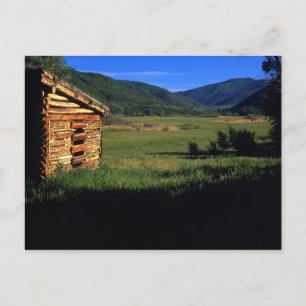 Old log homestead near Park City, Utah. (P.R.) Postcard