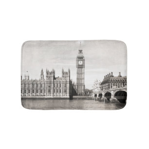 Old London, black and white. Bath Mat