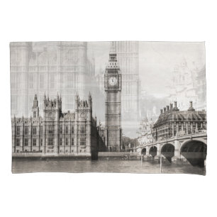 Old London, black and white. Pillow Case