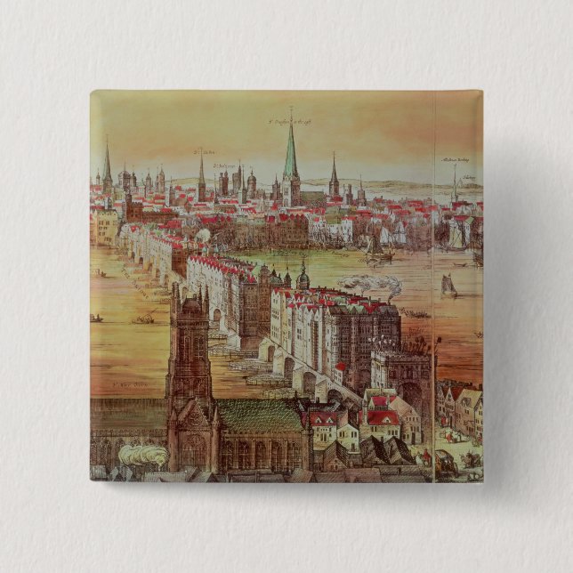 Old London Bridge Pinback Button (Front)