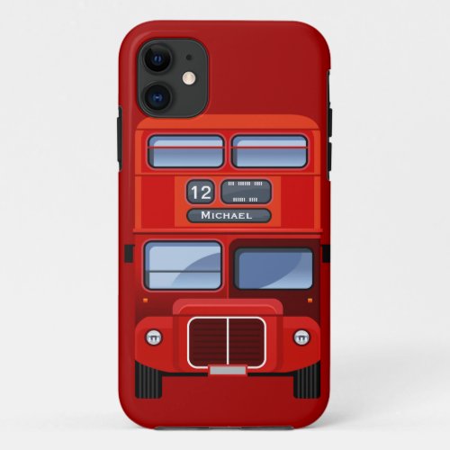 Old London Red Double Decker Bus iPhone 11 Case