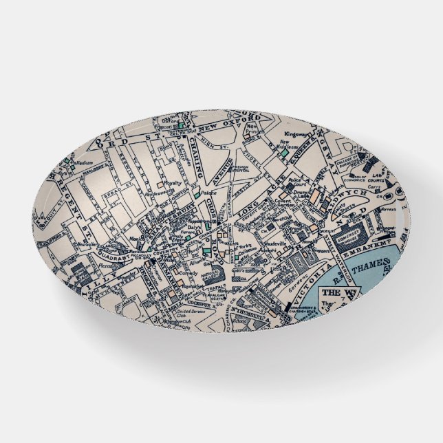Old London West End Map Paperweight (Front)