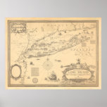 Old Long Island Ny Map (1925)  Poster at Zazzle