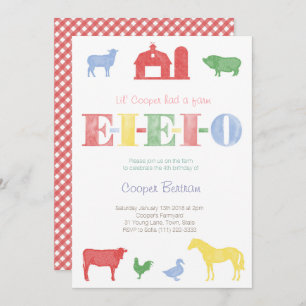 Old MacDonald Birthday, Petting Zoo Party Invites