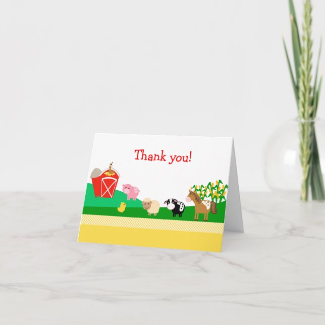 Old MacDonald EIEIO Barnyard Folded Thank you (Front)