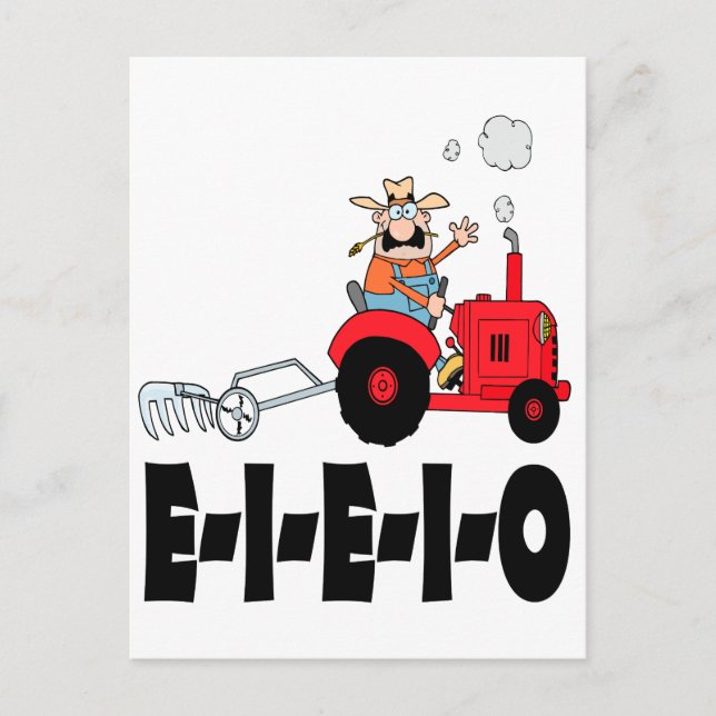 old macdonald eieio cartoon postcard (Front)