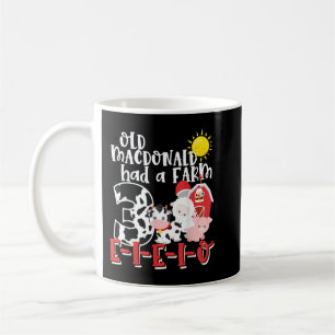 Old MacDonald Farm 3rd Birthday 3 Year Old Birthda Coffee Mug