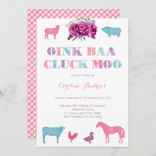 old macdonald farm invitation petting zoo invites