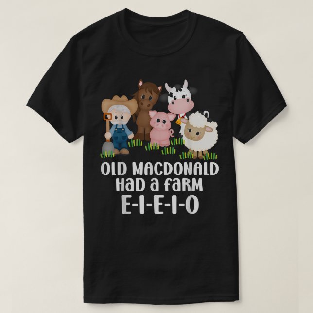 Old MacDonald Had a Farm EIEIO Nursery Song Toddle T-Shirt (Design Front)