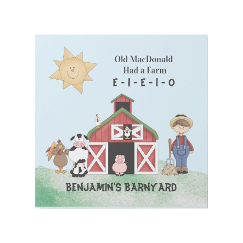 Old MacDonald Had A Farm Gallery Wrap