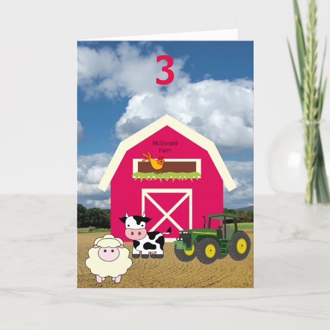 Old MacDonald Had a Farm Happy Birthday Card (Front)