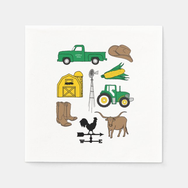 Old Macdonald Had a Farm My Farm Life for Kids Napkins (Front)