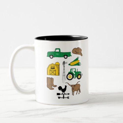 Old Macdonald Had a Farm My Farm Life for Kids Two_Tone Coffee Mug