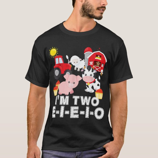 Old MacDonald Had a Farm Nursery Rhyme 2nd Birthda T-Shirt (Front)